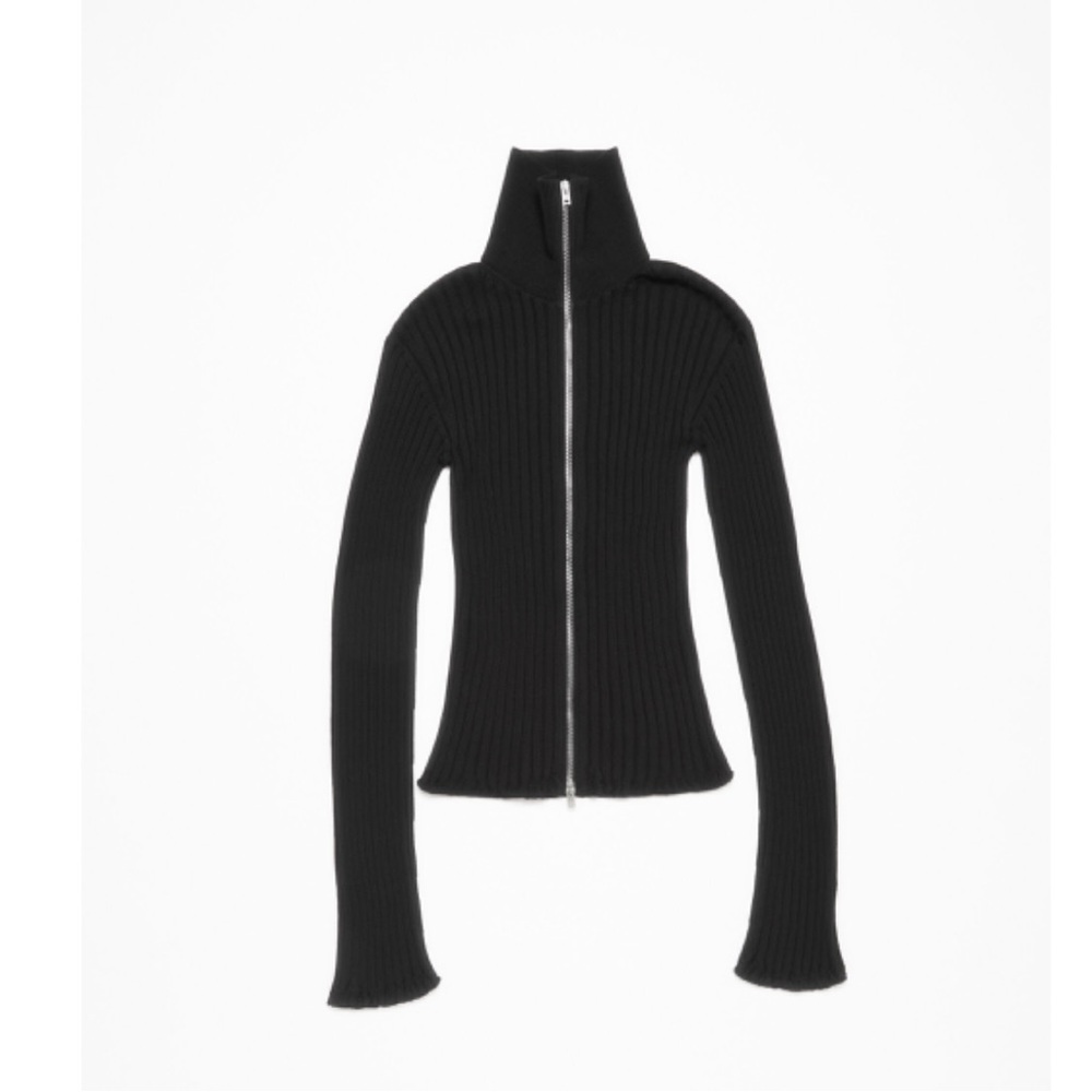 525 Ribbed Knit Zip Cardigan - Picture 2 of 7
